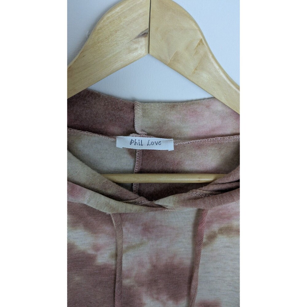 Phil Love Pink SZ M Tie-Dye Drop Shoulder Sweatshirt Comfy Oversized Boho Lounge - Picture 3 of 14